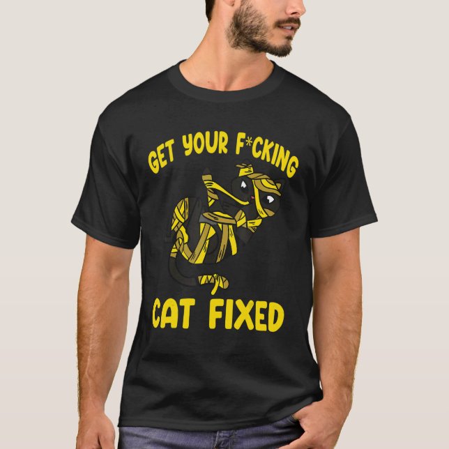 Get Your Cat Fixed Halloween Animal Rescue T-Shirt (Front)