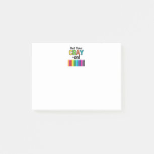 Get your Cray On Rainbow Crazy Crayon Art Teacher Post-it Notes