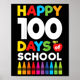Get Your Crayon Boys Girls Kids 100 Days Of School Poster