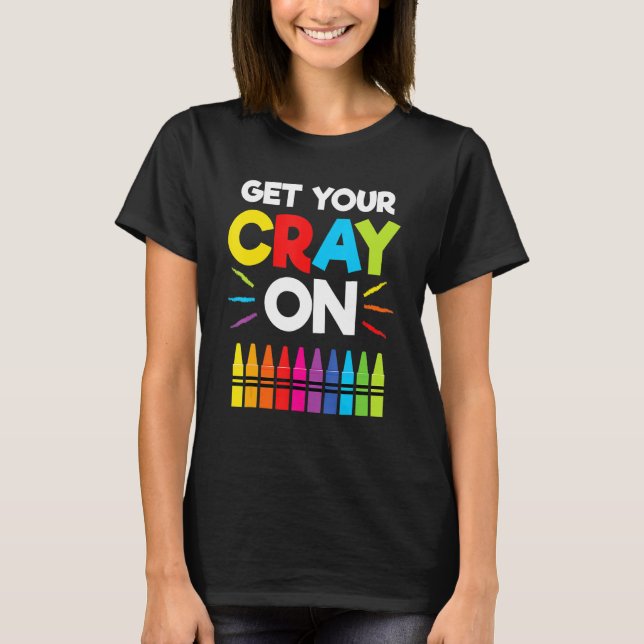 Get Your Crayon Boys Girls Kids 100th Day Of Schoo T-Shirt (Front)
