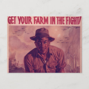 Get Your Farm in the Fight - Vintage Postcard
