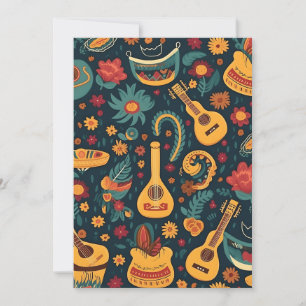 Get Your Fiesta On with Trendy CincoDeMayo Pattern Holiday Card