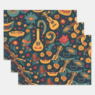 Get Your Fiesta On with Trendy CincoDeMayo Pattern Wrapping Paper Sheet