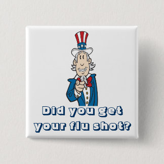 Get your flu shot? 2 inch square button