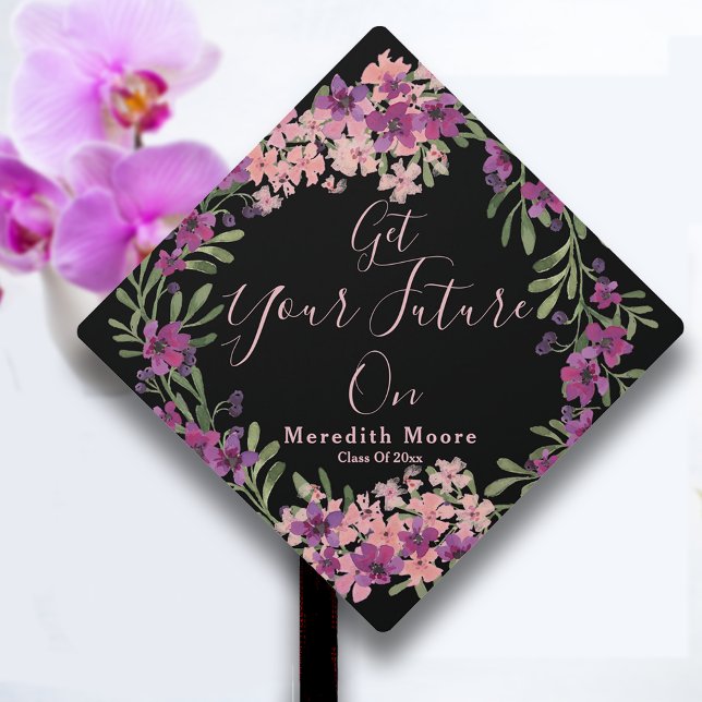 "Get Your Future On" Floral Graduation Cap Topper (Creator Uploaded)