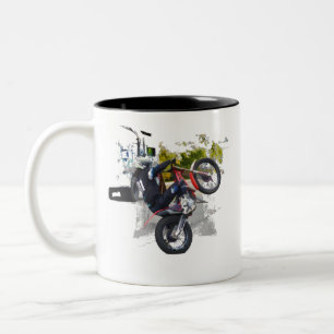 Get Your Gas On Motocross Stunt Biker Two-Tone Coffee Mug