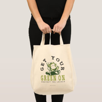 Get Your Green On Fun Frog Eco-Friendly Shopping Tote Bag