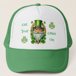 Get Your Green On Leprechaun St Patrick's Day Trucker Hat