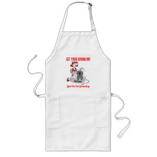 Get Your Groom on in Red Custom Name Long Apron