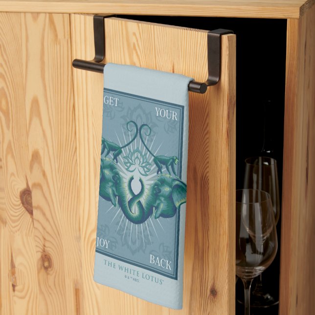 Get Your Joy Back - The White Lotus Kitchen Towel (Thirds Fold)