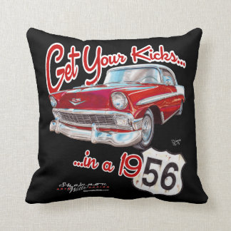 Get Your Kicks in a 56 Throw Pillow