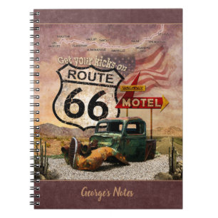 Get your Kicks on Route 66 (customizable) Notebook