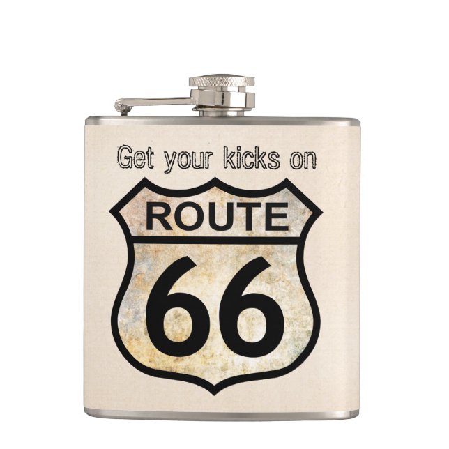 Get your Kicks on Route 66 Hip Flask (Front)