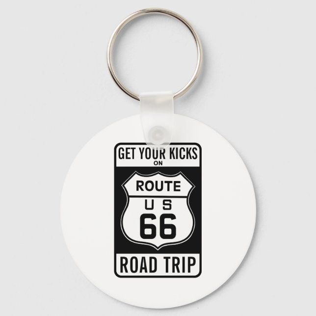 Get Your Kicks On Route 66 Keychain (Front)
