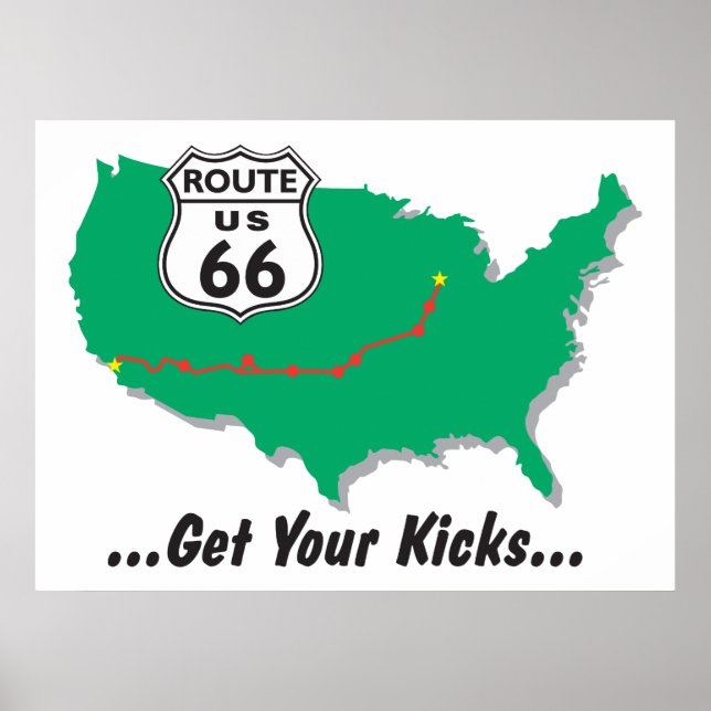 Get Your Kicks On Route 66 Poster (Front)