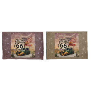 Get your Kicks on Route 66 reversible Pillowcase
