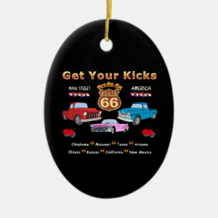 Get your kicks. Route 66  Ceramic Ornament
