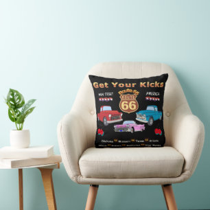 Get your kicks. Route 66  Throw Pillow