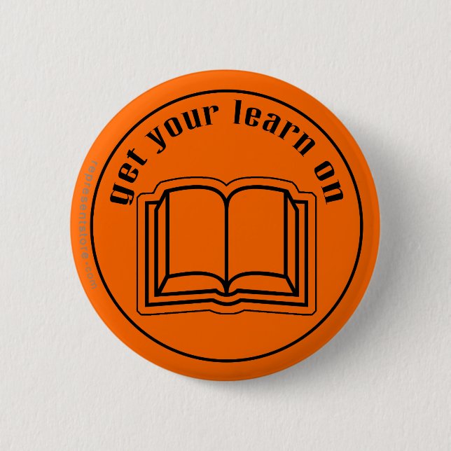 Get Your Learn On School Book 2 Inch Round Button (Front)