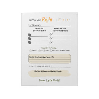 Get Your Mind RIGHT – 5-Minute Journal Notepad
