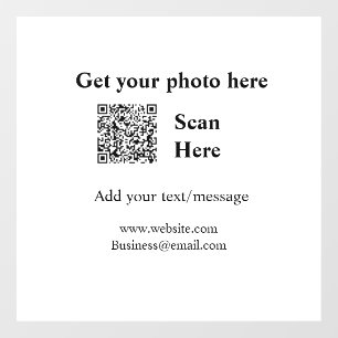 Get your photo scan QR add website email address d Window Cling