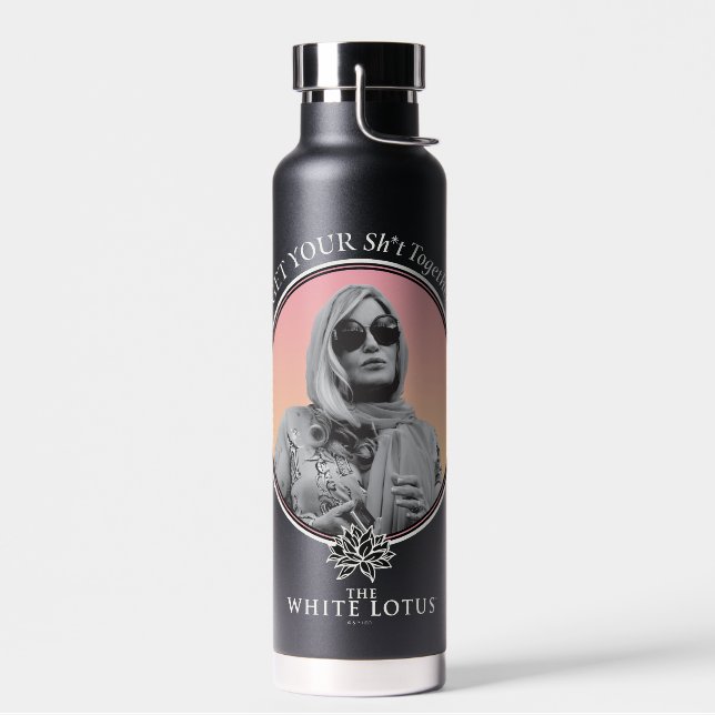 Get Your Sh*t Together - The White Lotus Water Bottle (Left)