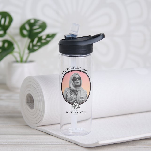 Get Your Sh*t Together - The White Lotus Water Bottle (Yoga)