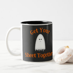 Get Your Sheet Together Halloween Ghost  Two-Tone Coffee Mug