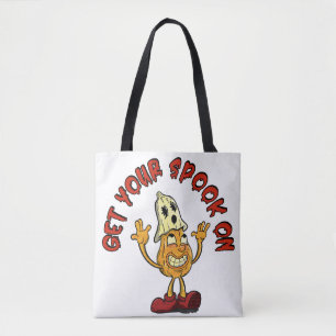 Get Your Spook On retro pumpkin mascot Tote Bag