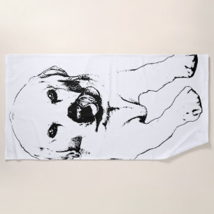 Getaway calm, Lab grin Beach Towel