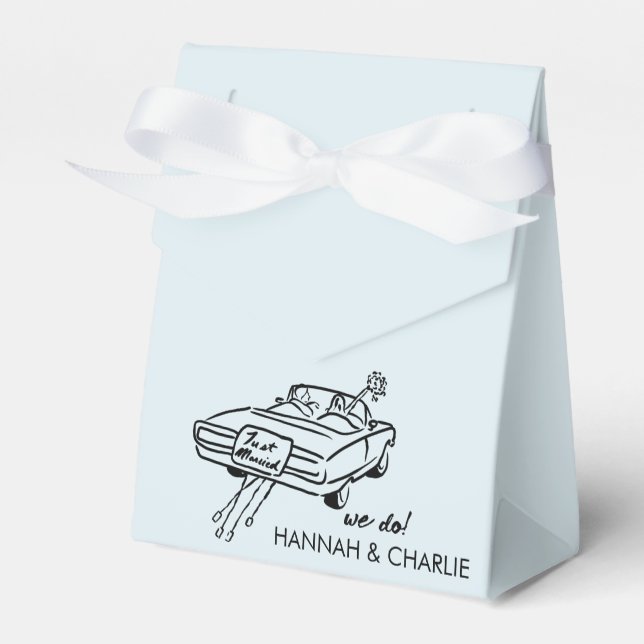 Getaway Car Sketch Wedding  Favor Box (Front Side)