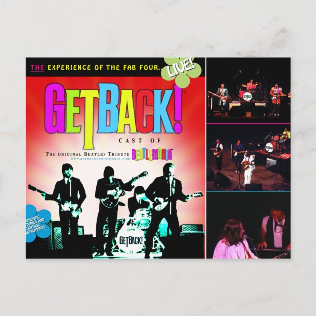 GetBack! Beatlemania Postcard (Front)