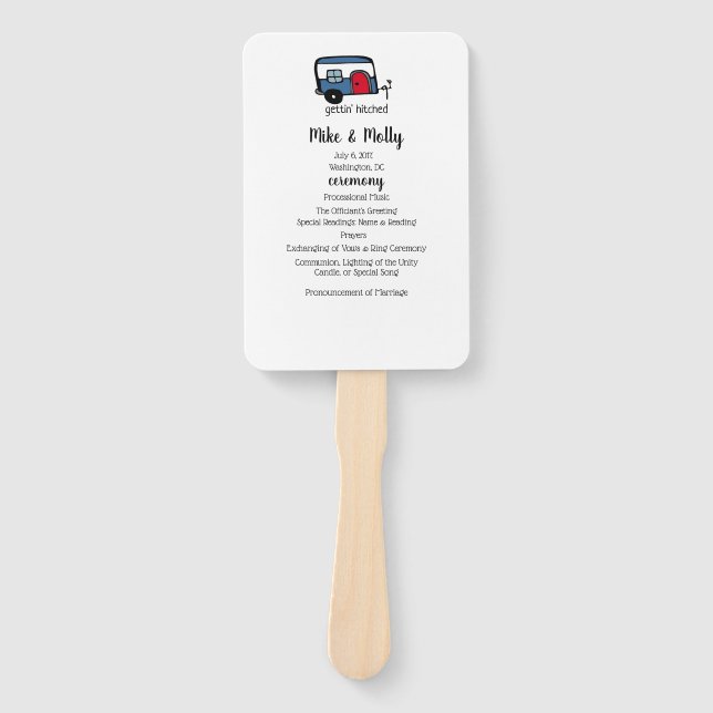 Gettin' Hitched Camper Hand Fan (Front)