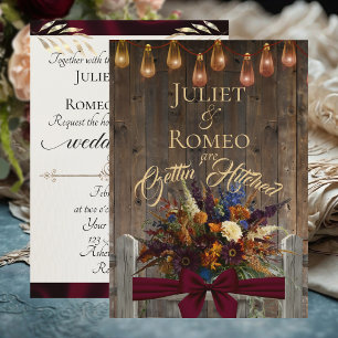 Gettin' Hitched Wildflowers & Ribbon - Burgundy