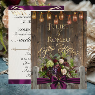 Gettin' Hitched Wildflowers & Ribbon - Plum