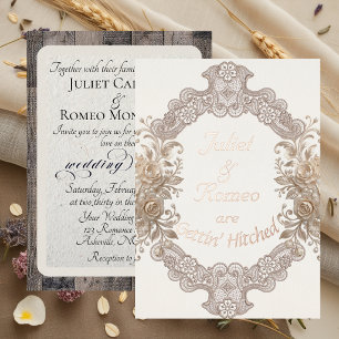 Gettin' Hitched Wood & Lace - Cream