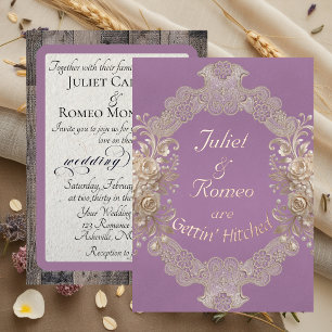 Gettin' Hitched Wood & Lace - Lavender