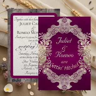 Gettin' Hitched Wood & Lace - Plum