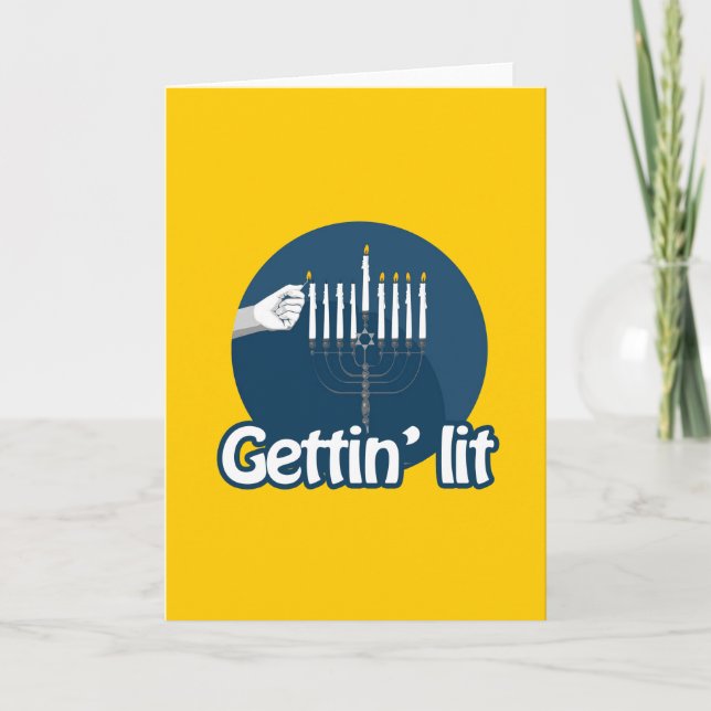 GETTIN LIT HANUKKAH HOLIDAY CARD (Front)