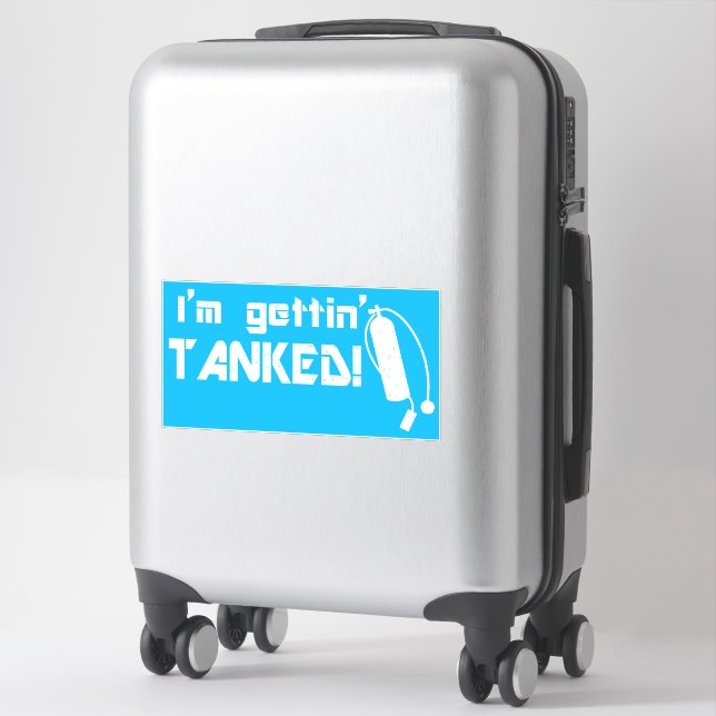 Gettin Tanked Funny Scuba Diving Phrase (Suitcase)