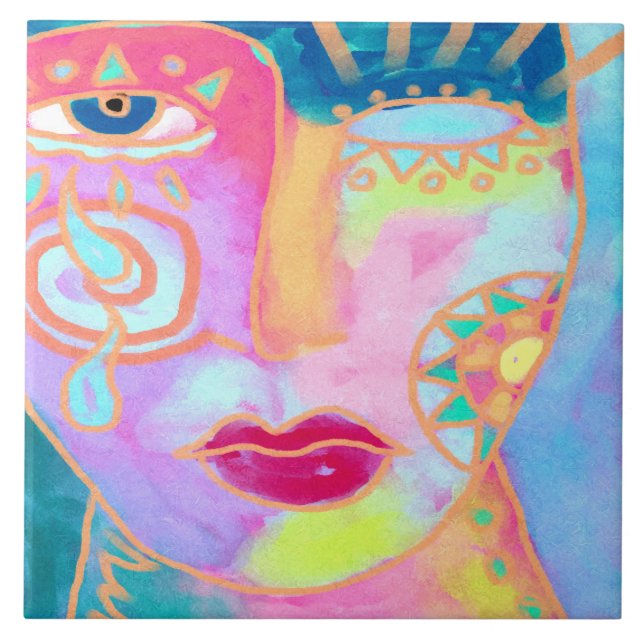 Getting Better Abstract Digital Painting Tile (Front)