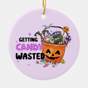 Getting Candy Wasted Ceramic Ornament