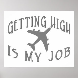 Getting High Airline Pilot Poster