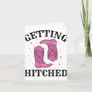 Getting Hitched Bride Groom Wedding Bachelorette P Card
