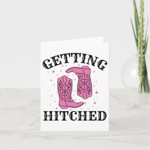 Getting Hitched Bride Groom Wedding Bachelorette P Card