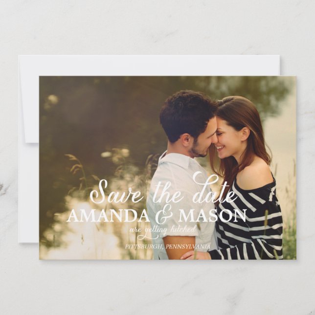 GETTING HITCHED Photo Save the Date Announcement (Front)