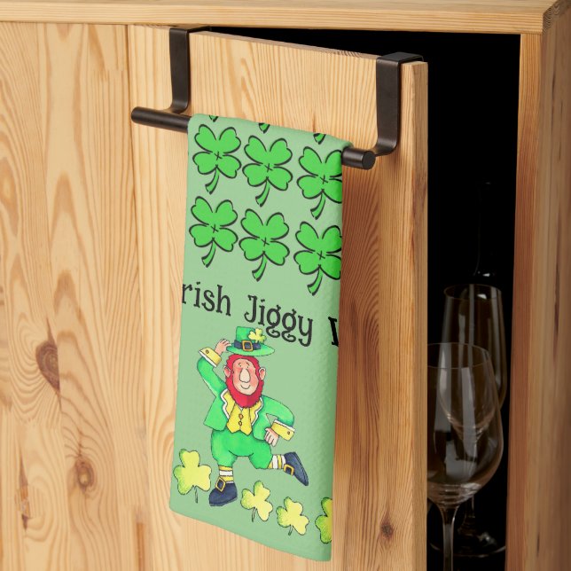 Getting Irish Jiggy with It for St. Patrick's Day Kitchen Towel (Thirds Fold)