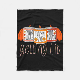 Getting Lit Fall Scented Candles Pumpkin Spice Tha Fleece Blanket
