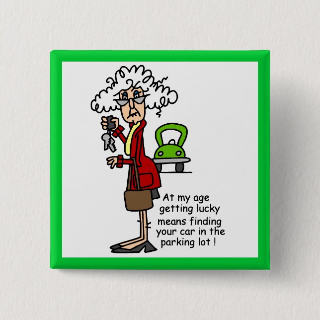 Getting Lucky Humour 2 Inch Square Button (Front)