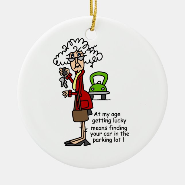 Getting Lucky Humour Ceramic Ornament (Front)
